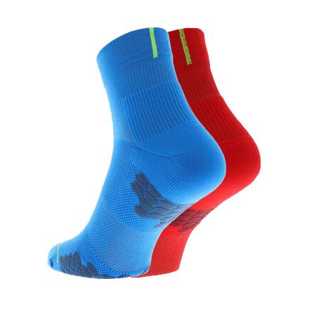 Шкарпетки для бігу Inov-8 TrailFly Mid 2 пари (синьо-червоний)