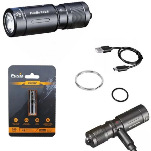 Фонарь Fenix E02R (черный)