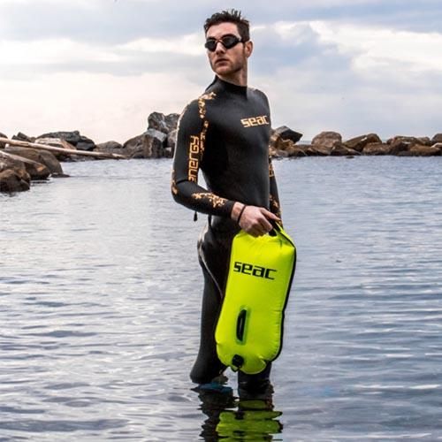 Буй для плавання Seac Safe Dry 28 L (жовтий)