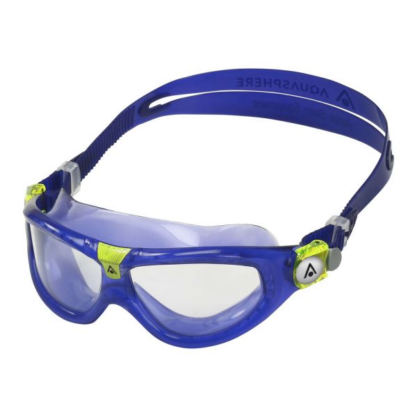 Очки-маска для плавания Aqua Sphere Seal Kid 2  3-6 лет (фиолетово-салатовый, линзы прозрачные)