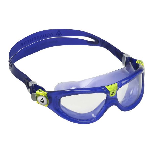 Очки-маска для плавания Aqua Sphere Seal Kid 2  3-6 лет (фиолетово-салатовый, линзы прозрачные)