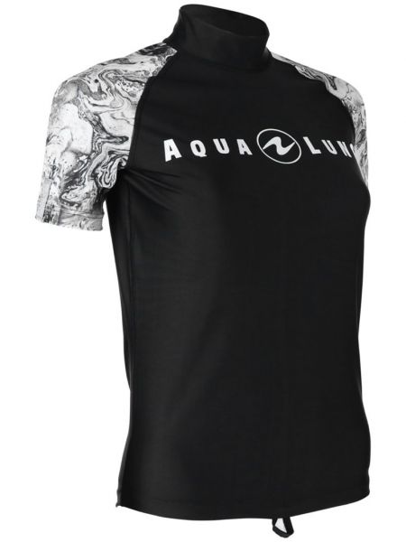 Футболка сонцезахисна Aqua Lung Rash Guard Aqua BW UPF 50+ жіноча (чорно-сірий)