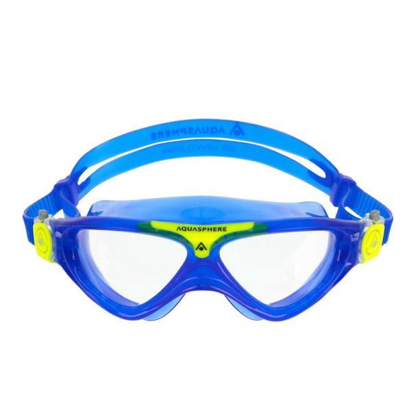Очки-маска для плавания детские Aqua Sphere Vista Jr 6+ лет (сине-желтый, линзы прозрачные)