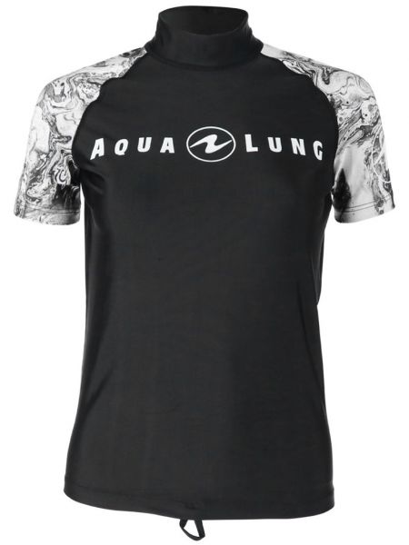 Футболка сонцезахисна Aqua Lung Rash Guard Aqua BW UPF 50+ жіноча (чорно-сірий)
