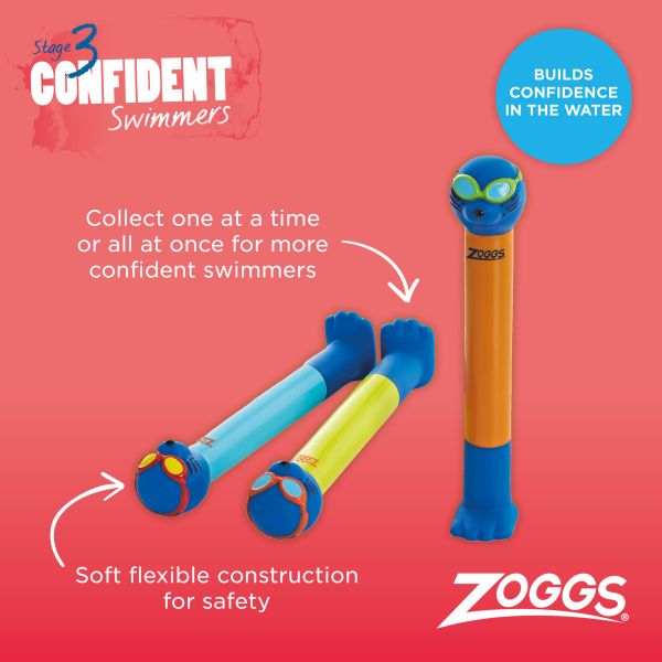 Палички тренувальні для плавання Zoggs Dive Stick (3 шт.)