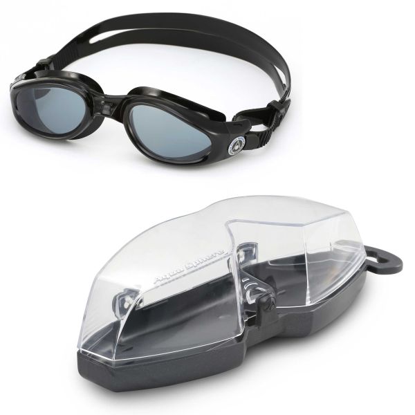 Очки для плавания Aqua Sphere Kaiman BLK L/DK (черный, затемненные линзы)