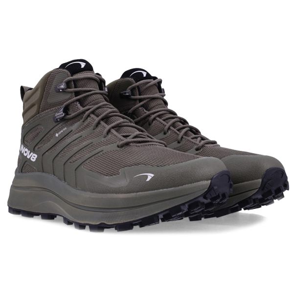 Кроссовки для трекинга мужские высокие Inov-8 Roclite Max Mid GTX (темно-зеленый)