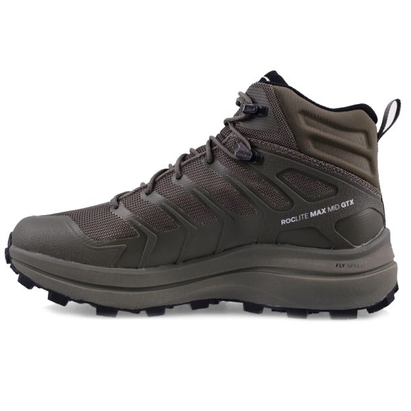 Кроссовки для трекинга мужские высокие Inov-8 Roclite Max Mid GTX (темно-зеленый)