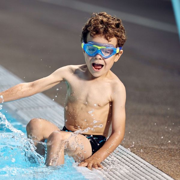 Очки-маска для плавания детские Aqua Sphere Vista Jr 6+ лет (сине-желтый, линзы прозрачные)