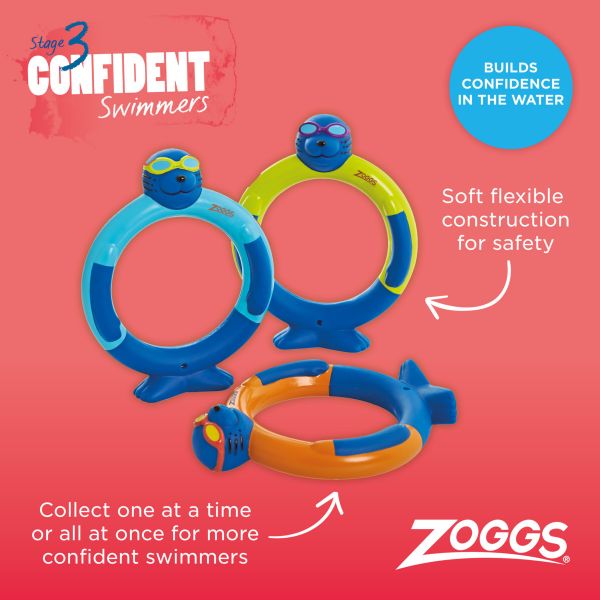 Кольца тренировочные для плавания Zoggs Dive Rings (3 шт.)