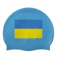Шапочка для плавания Zoggs Silicone Cap с флагом Украины (синий)