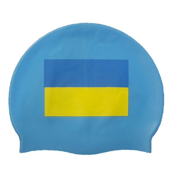 Шапочка для плавання Zoggs Silicone Cap з прапором України (синій)