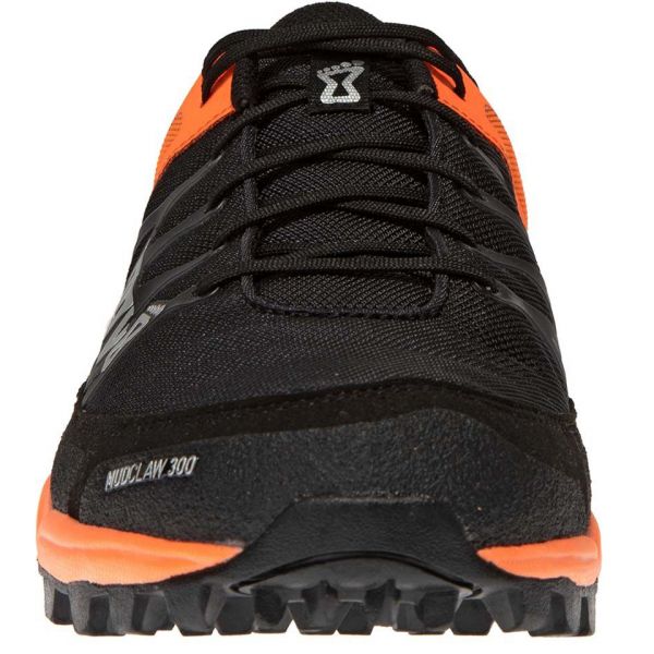 Кроссовки для экстрим бега мужские Inov-8 Mudclaw 300 (чёрно-оранжевый)