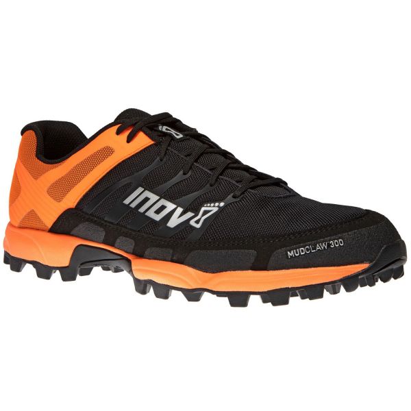 Кроссовки для экстрим бега мужские Inov-8 Mudclaw 300 (чёрно-оранжевый)