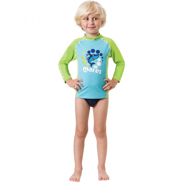 Реглан солнцезащитный Mares Rash Guard Kid детский (голубо-зелёный)