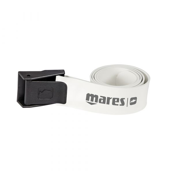 Ремень для фридайвинга Mares  Rubber Belt пряжка пластик (белый)