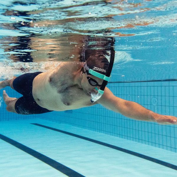 Фронтальная трубка Zoggs Centre Line Snorkel (черно-бирюзовый)