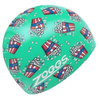 Шапочка для плавания Zoggs Silicone Printed (зеленый, рисунок попкорн)