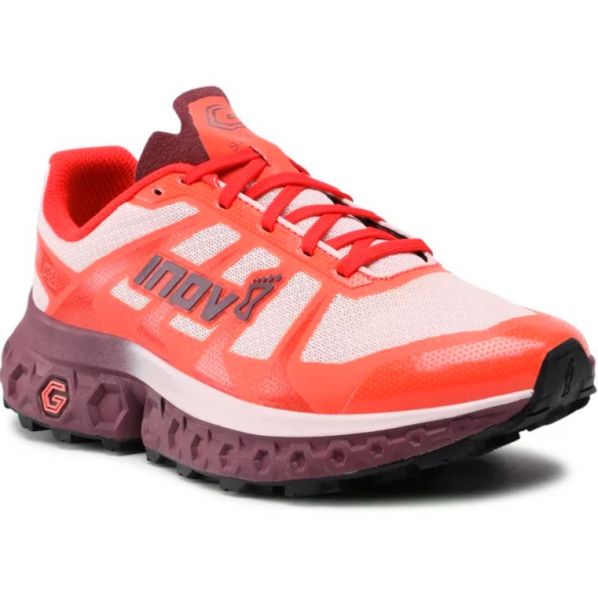 Кроссовки для трейла женские Inov-8 TrailFly Ultra G 300 Max (красно-белый)