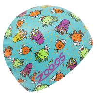 Шапочка для плавания Zoggs Silicone Printed (голубой, морской рисунок)