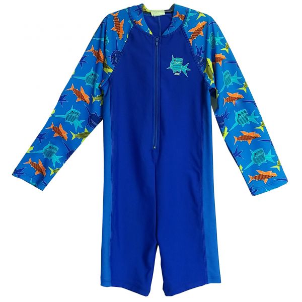 Костюм для плавания Zoggs Long Sleeve Shark детский лайкровый (синий)
