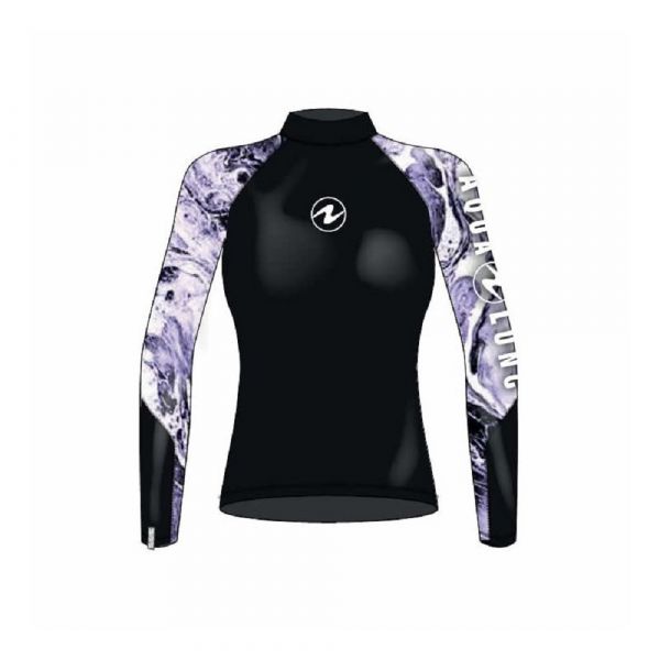 Реглан сонцезахисний Aqua Lung Rash Guard Aqua PW UPF 50+ жіночий (чорно-фіолетовий)