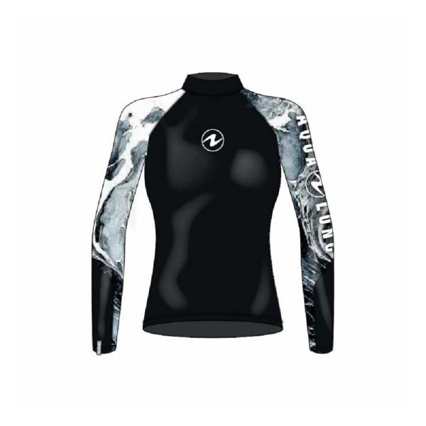 Реглан сонцезахисний Aqua Lung Rash Guard Aqua PW UPF 50+ жіночий (чорно-сірий)