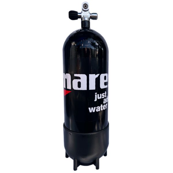 Баллон для дайвинга Mares 15 L с вентилем на один выход (чёрный) 232 bar