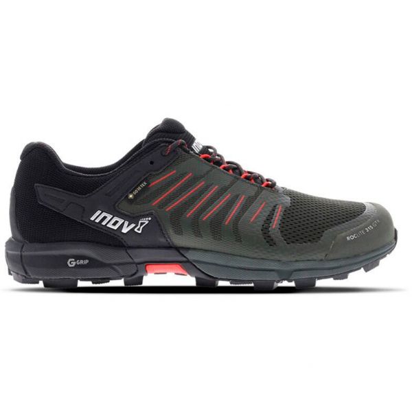 Кроссовки для бега мужские трейловые Inov-8 Roclite G 315 GTX мембранные (оливково-черный)