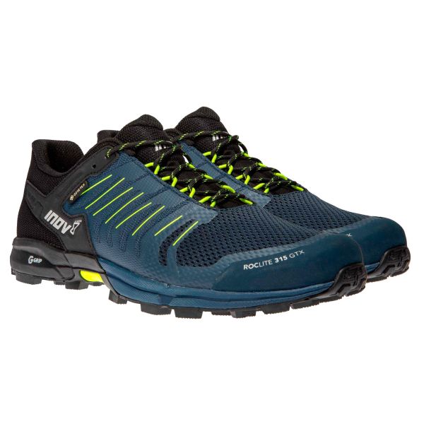 Кроссовки для бега мужские трейловые Inov-8 Roclite G 315 GTX мембранные (сине-черный)