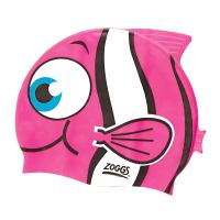 Шапочка для плавания детская Zoggs Character Silicone Cap рыбка (розовый)