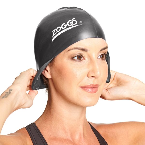 Шапочка для плавания Zoggs Silicone Cap (черный)