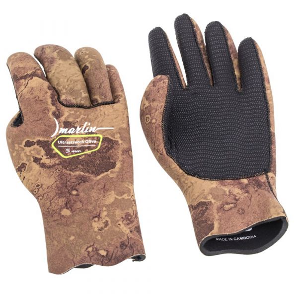 Перчатки для подводной охоты Marlin Ultrestretch Oliva 5 mm