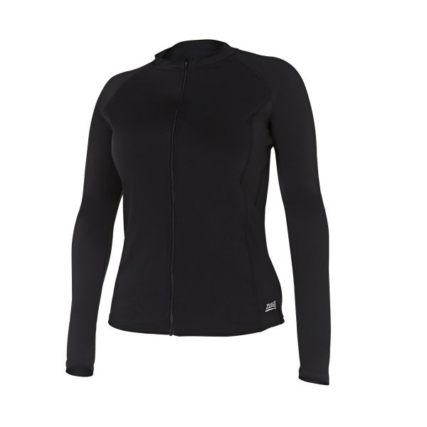 Реглан солнцезащитный Zoggs Long Sleeve Full Zip Sun Top женский (черный)