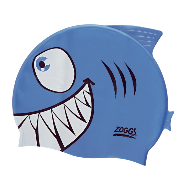 Шапочка для плавания детская Zoggs Character Silicone Cap акула (синий)