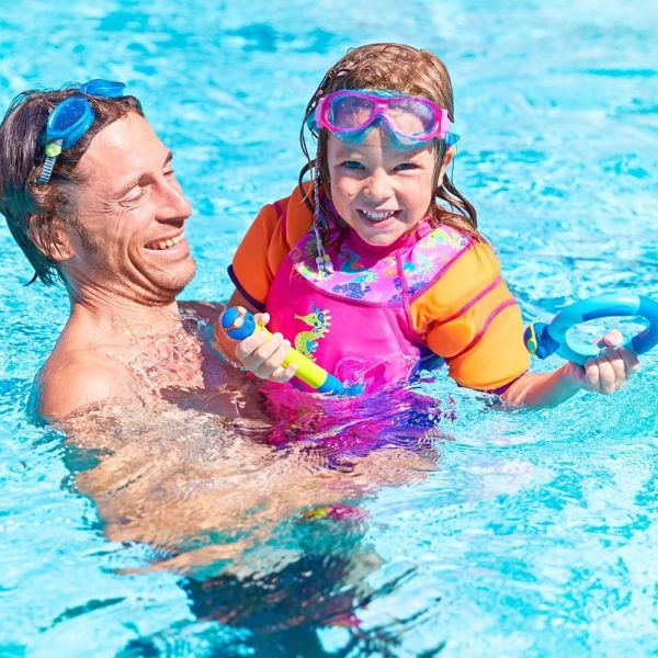 Костюм для плавания Zoggs Water Wings Floatsuit детский с поплавками (розовый) 